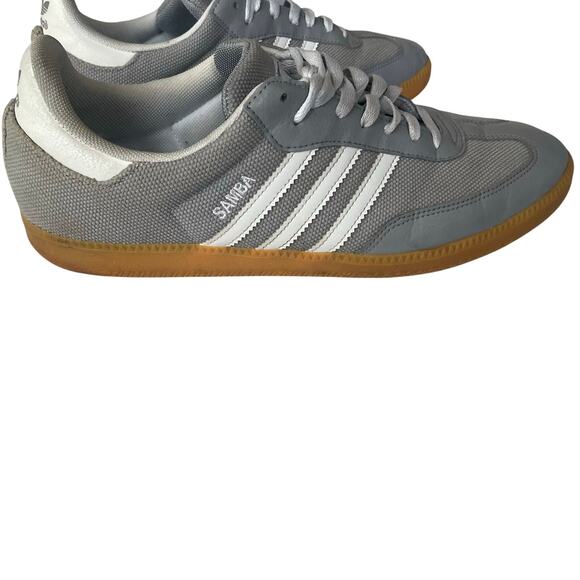 Adidas Samba Men's Size 13 Gray White D74396 2014 Rare Gum Sole Leather Sneakers - Picture 3 of 7